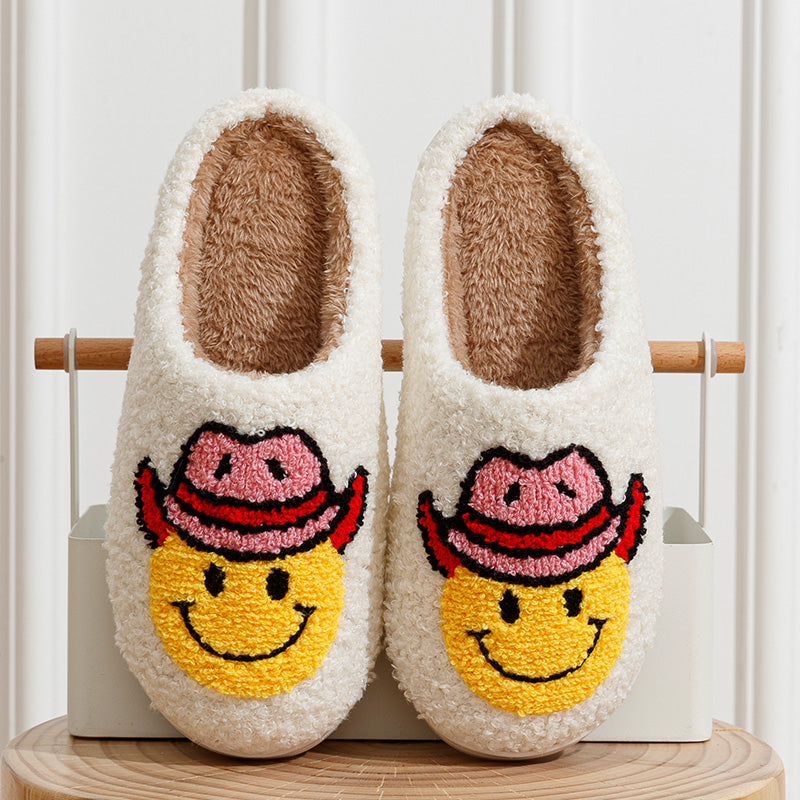 Cowgirl Smiley Face Slippers